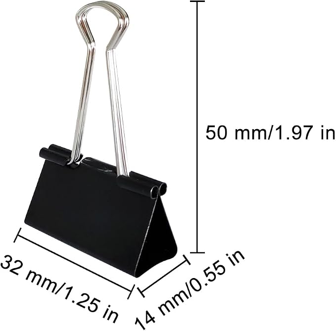 Ykimok 80Pcs Medium Binder Clips, 1.25 inch, Paper Clamps Medium Size - Image 2