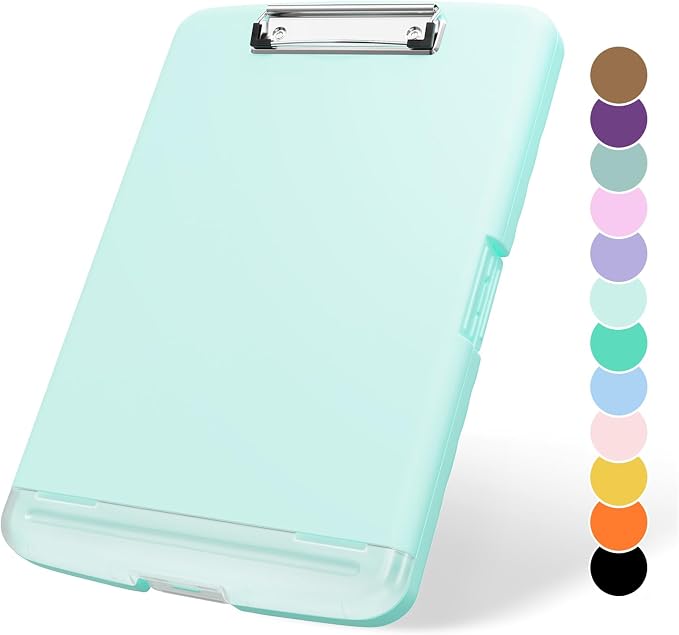 Plastic Clipboard with Storage, 8.5 x 11 Storage Organization Box Side-Opening by ZAXMEY