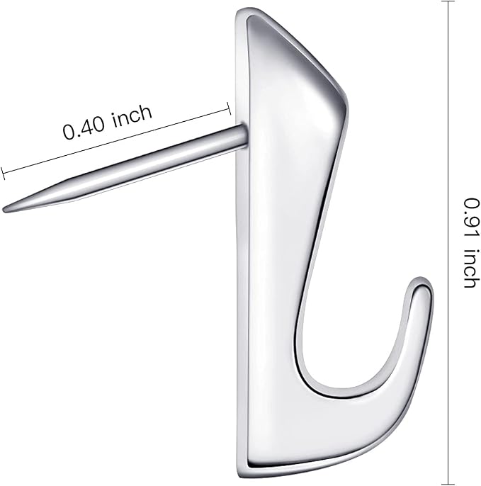 Hotop 15 Pieces 20 Lbs Pin Hooks Push pin Hangers Metal Hooks Picture Hanging - Image 2