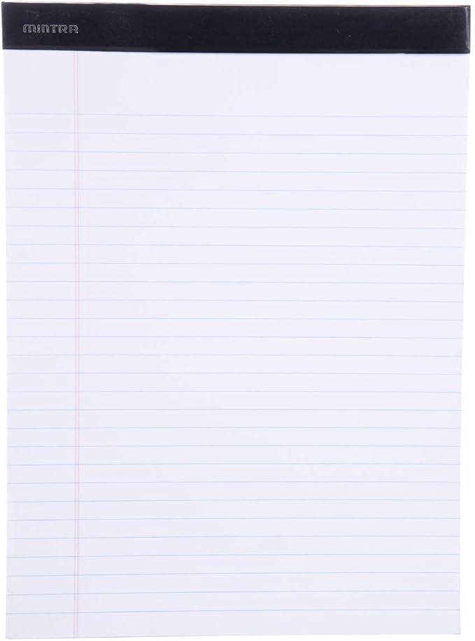 Mintra Office Legal Pads - ((BASIC WHITE 6pk, 8.5in x 11in, WIDE RULED))-DeskLoop Office