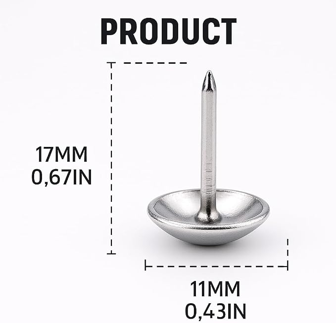 Premium Silver Thumb Tacks, Extra Long Push Pins - Image 2