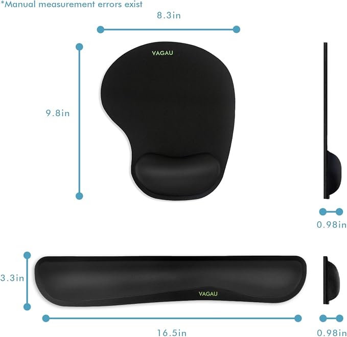 VAGAU Premium Keyboard Wrist Rest and Mouse Pad Wrist Support, Ergonomic Memory - Image 7