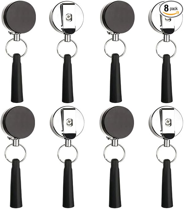8 Pieces Heavy Duty Retractable Pull Pen Pencil Holder, Ideal Grip by pasezenn