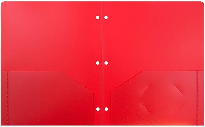 JAM PAPER Heavy Duty Plastic 3 Hole Punch Pocket Folders - Image 6