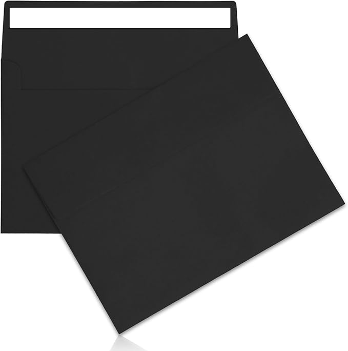 50Packs A4 Black Envelopes 4x 6 Inch Card Envelopes, Self Seal by JOOLOKT