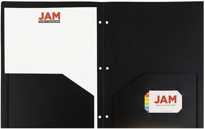 JAM PAPER Heavy Duty Plastic 3 Hole Punch Pocket Folders - Image 5