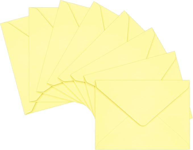 50 Pack A7 Envelopes, Light Yellow Greeting Card Envelopes Self Seal, 5.24 x by LIKAJON