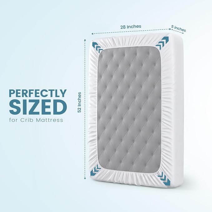 Crib Size Mattress Protector Waterproof, Premium 200 GSM Terry Mattress Cover - Image 4