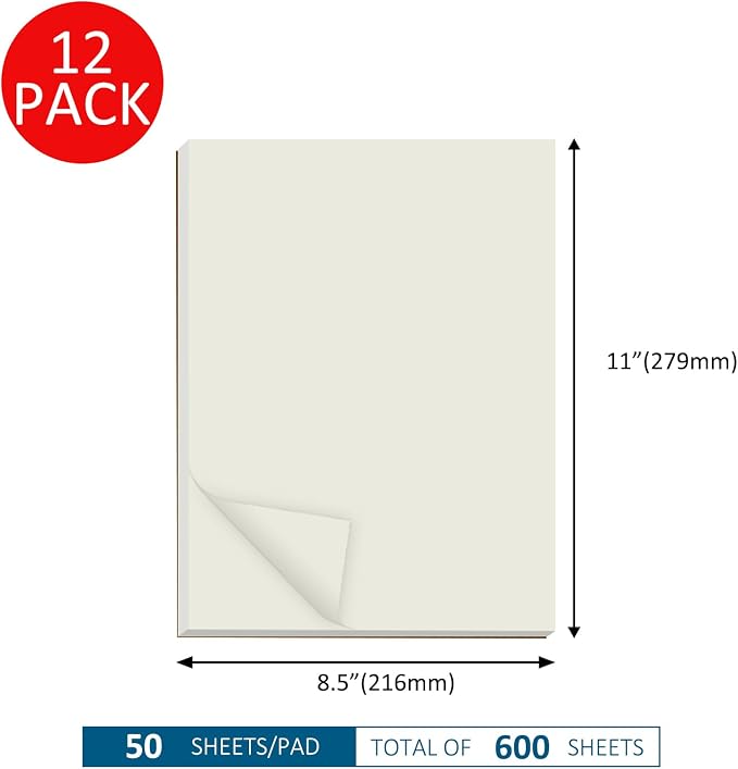12 Pack Note Pads 8.5X11 Inch Memo Pads, Scratch Pad, Paper Pads, Writing Pads - Image 2
