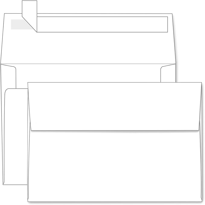 A4 White Envelopes 4x6 100 Pack, Goefun 4.25 x 6.25 Invitation Envelopes Self by Goefun