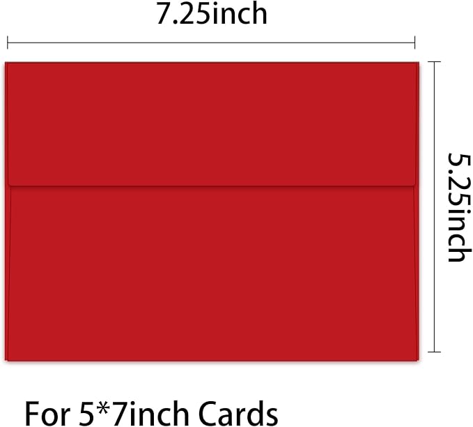 100 Packs Red 5x7 Envelopes, A7 Envelopes - Image 2