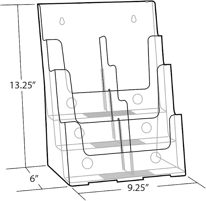 Azar Displays 252379 Three-Tier Six-Pocket Trifold Brochure Holder - Image 3