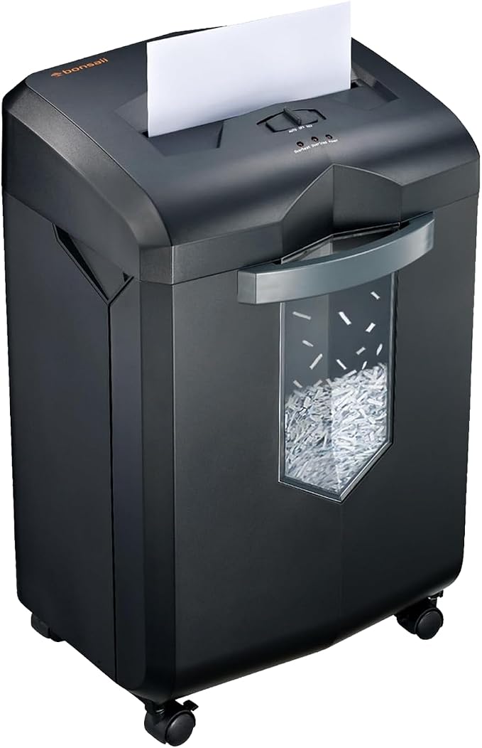 bonsaii 18 Sheet Heavy Duty Cross-Cut Paper and Credit Card Shredder, 6 Gallon by bonsaii