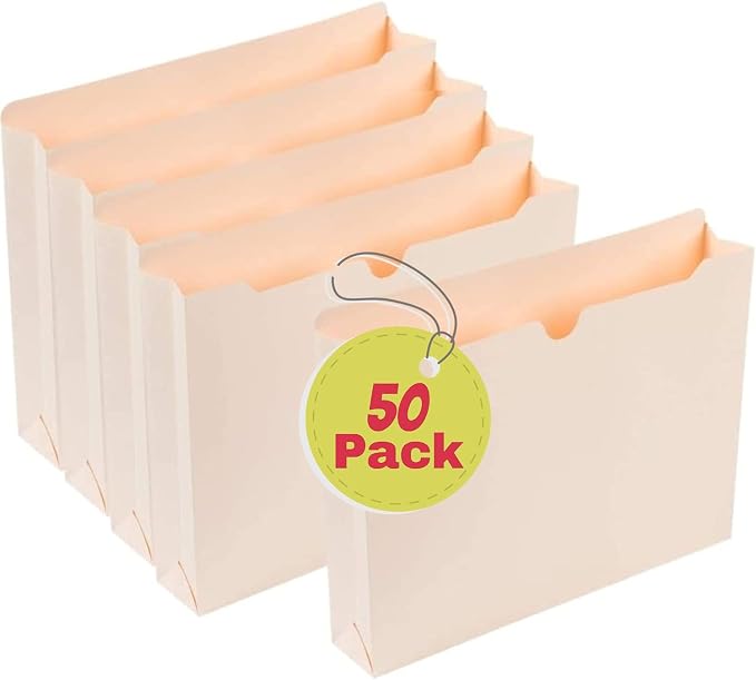 1InTheOffice Manila Expanding File Folders Jacket, 50 Pack - Image 7