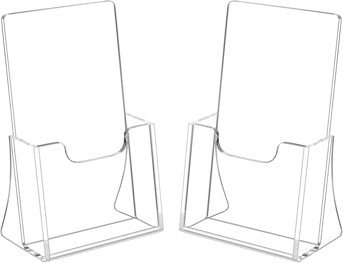 HIIMIEI 2 Pack 4 inch Wide Acrylic Brochure Holders by HIIMIEI