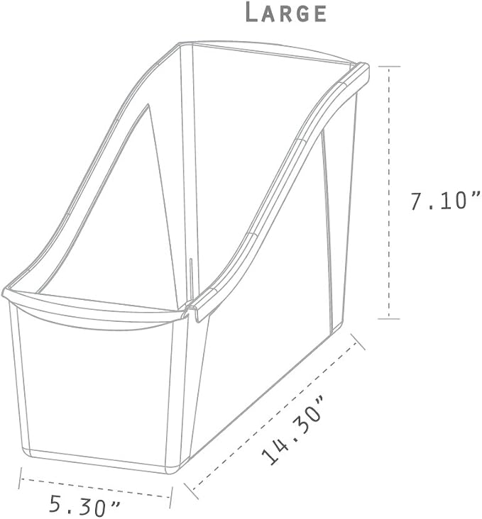 Storex Large Book Bin, Interlocking Plastic Organizer - Image 8