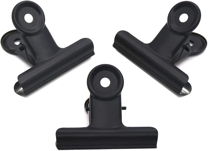 Coideal Black Bulldog Paper Clips 2 Inch, 20 Pack Large Metal Hinge Clips by Coideal