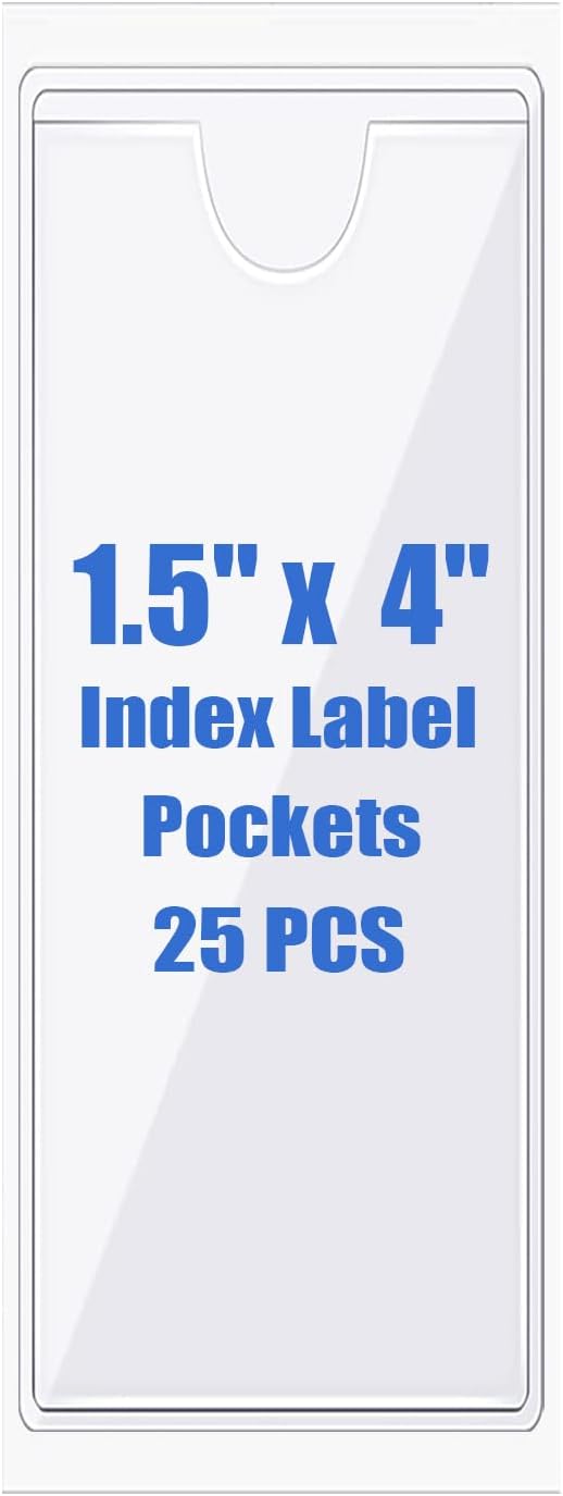 Origin-Joy 25 PCS Self-Adhesive Index Label Pockets by Origin-Joy