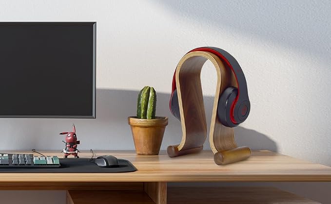 SAMDI Wood Headphone Stand, Headphone Holder Wood Headset Stand Compatible - Image 7