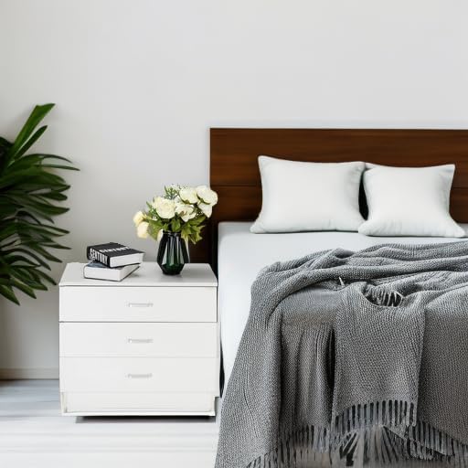 Karl home White 3 Drawer Dresser for Bedroom, Small Nightstand Modern Storage Chest of Drawer Wooden Side Table End Table for Bedroom, Living Room, Reception Room-DeskLoop Office
