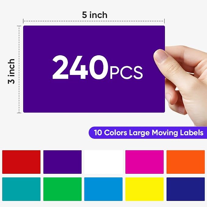 5x3 Inch Large Moving Labels for Boxes, 10 Colors Coding Labels Labels for - Image 2