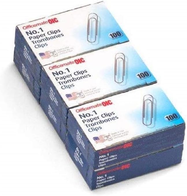 Officemate No.1 Smooth Paper Clips, 600 Clips Total by Officemate