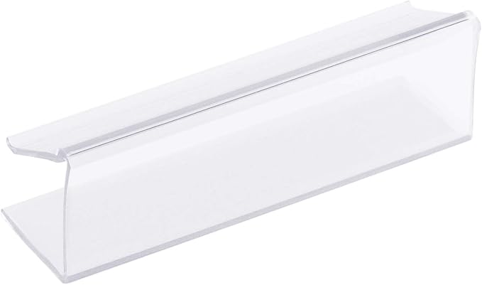 GlossyEnd Pack of 25 Clear Plastic Shelf Label Holder, Wood Shelf Sign and - Image 6