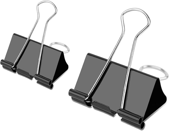 48 Pcs Large and Extra Large Binder Clips, 2 Inch Length and 1.6 Inch Length by Ufmarine