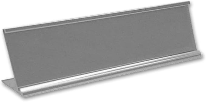 Quality Satin Aluminum Desktop Office Name Plate Holder, Desk Name Plate Holder by NapTags