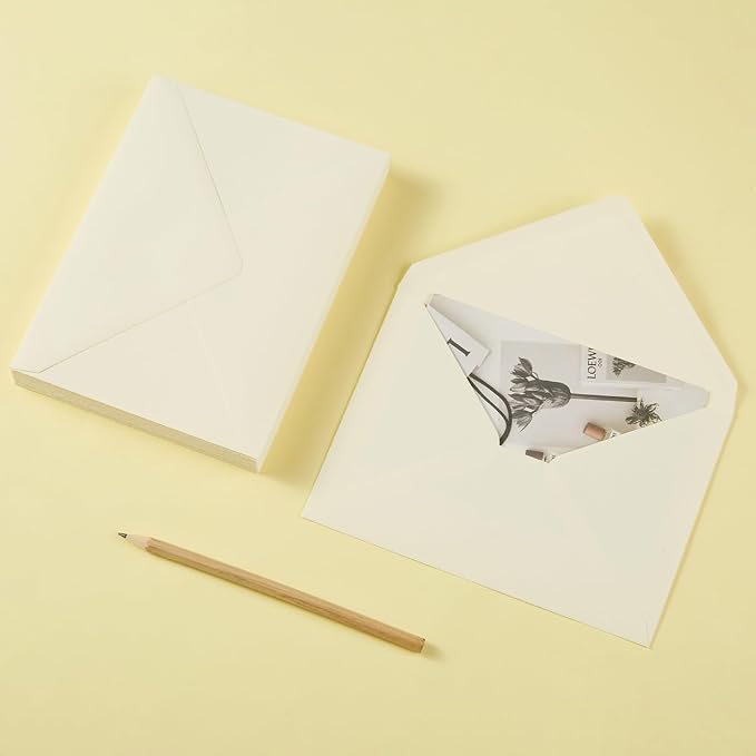 50 Pack A7 Cream Color 5x7 Envelopes Invitation Envelopes - Image 6