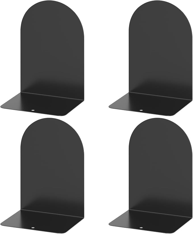 Bookends 2 Pairs, Metal Round Bookends by ALOTCHE