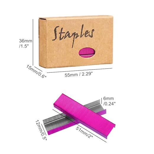 NatSumeBasics 3000 Rose Red Staples 26/6 Standard Colored Staple Refill - Image 6