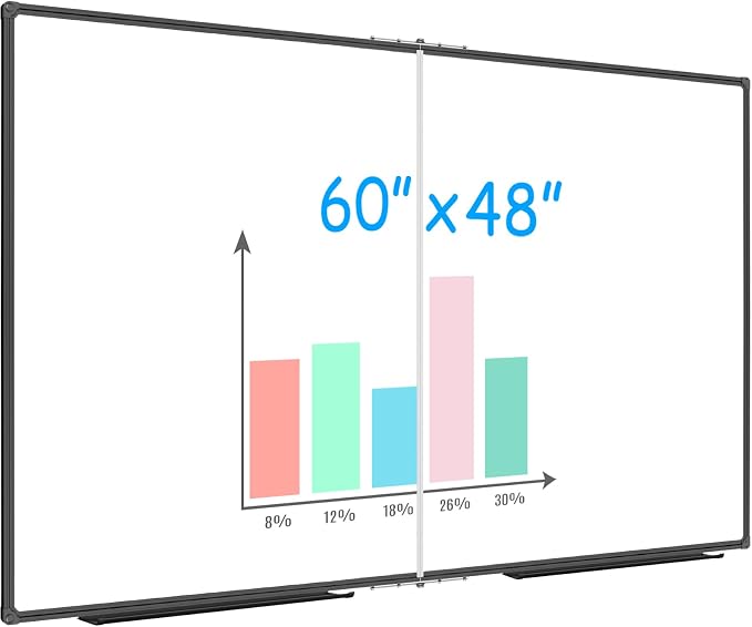 JILoffice Large Foldable White Board 60 x 48 Inches, Dry Erase Magnetic White by JILoffice