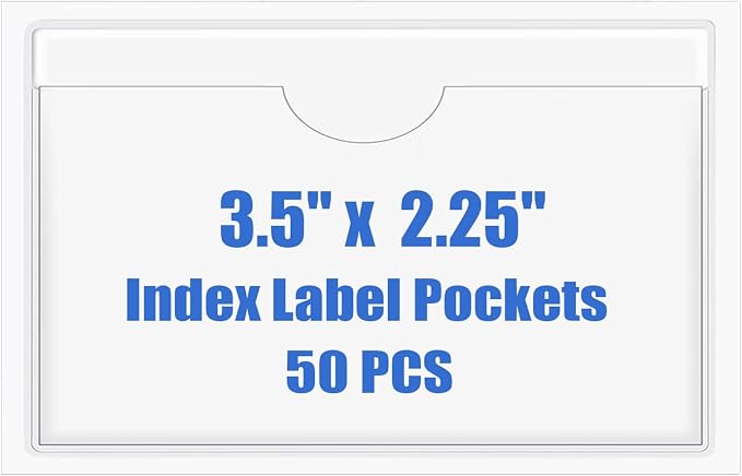 Origin-Joy 50 PCS Self-Adhesive Index Label Pockets by Origin-Joy