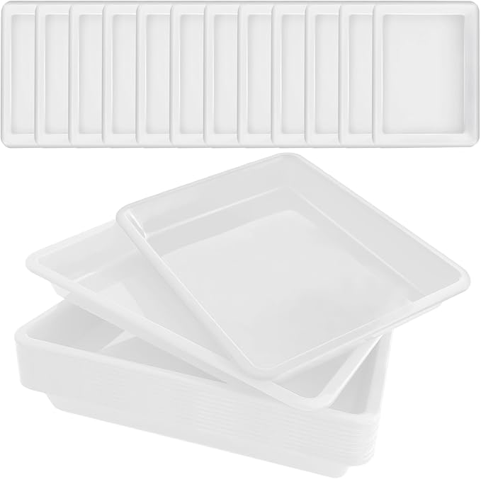 12 Pack Plastic Art Trays, Activity Crafts Tray, Stackable Serving Tray by Bvrbaory