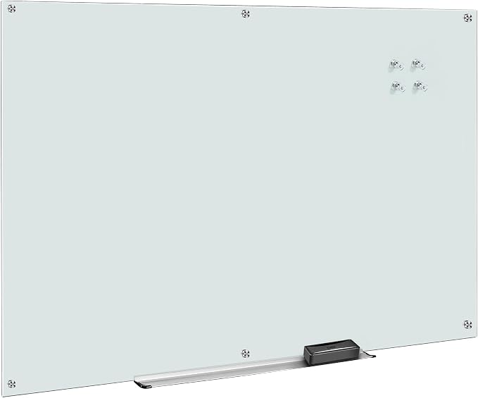 Amazon Basics Glass Dry-Erase Board, Magnetic Frameless Whiteboard by AmazonBasics