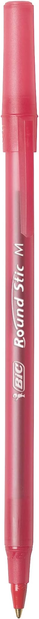 BIC Round Stic Xtra Life Red Ballpoint Pens, Medium Point, 10-Count Pack of - Image 2