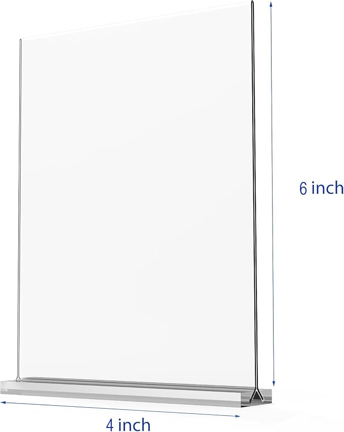 newnewshow 4x6 Inch Clear Acrylic Sign Holder, Display Stand, Plastic Card - Image 3
