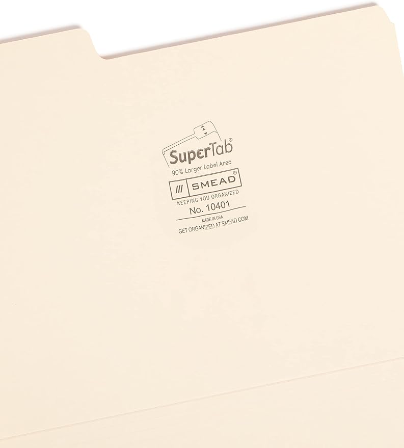 Smead SuperTab Heavyweight File Folder, Oversized 1/3-Cut Tab, Letter Size - Image 3