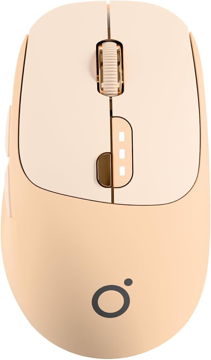 EWEADN Q5 Wireless Mouse, Bluetooth & 2.4G Quiet Computer Mouses with 1600 DPI, Battery Level Display, Ergonomic Office Mouse,6 Button Portable Cute Cordless Mice for Laptop/PC/Mac- Pink-DeskLoop Office