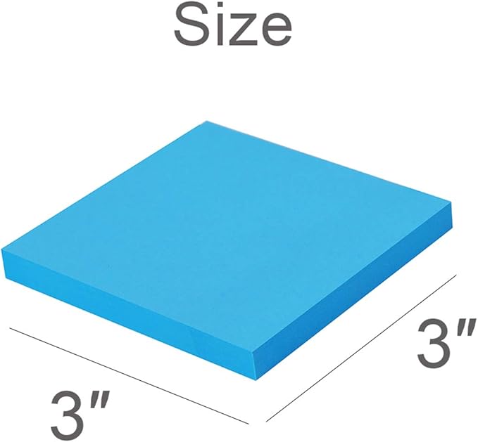 Sticky Notes 3x3 Inches,Bright Colors Self-Stick Pads, Easy to Stick for Home, Office, Notebook, 16 Pads/Pack-DeskLoop Office