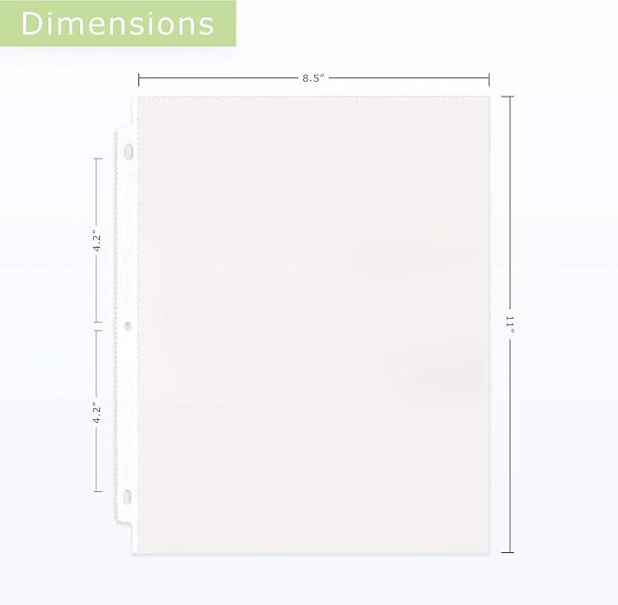Sheet Protectors for 3 Ring Binder, 50 Pack Heavyweight Plastic Sleeves | Page - Image 5