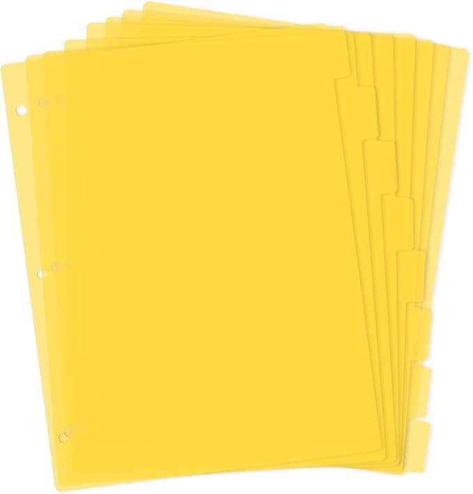 3 Ring Yellow Binder Dividers by KALIONE