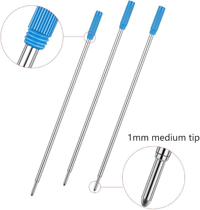 Unibene Cross Compatible Ballpoint Pen Refills 20 Pack, 1.0mm Medium Point-Blue - Image 3