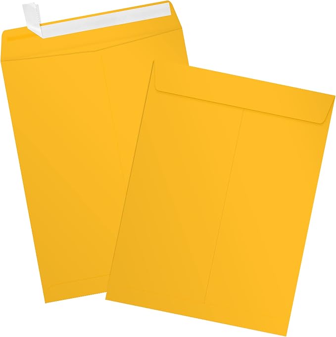 LUXPaper 9 x 12 Open End Envelopes | Peel & Press | Sunflower Yellow | 80lb. - Image 3