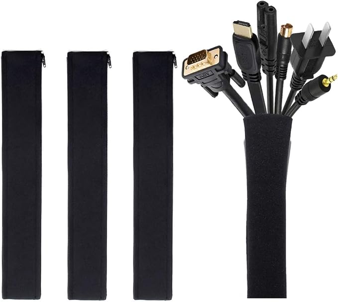JOTO 4 Pack Cable Management Sleeve, 19-20 Inches Cord Organizer System by JOTO