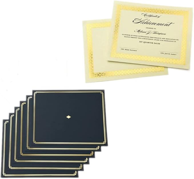 Gartner Studios Certificate Kit, 60 Black Holders + 60 Papers, Quality ivory by GartnerStudios