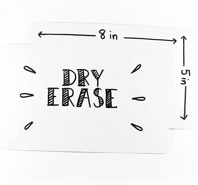 Large Dry Erase Index Cards – 30pcs Laminated 5x8" Cards Blank w/Tuck Box – - Image 2