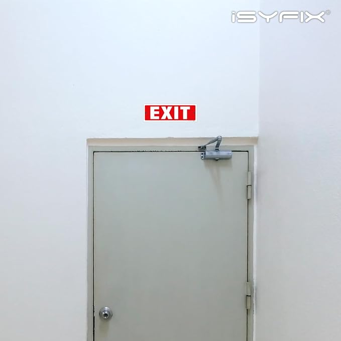iSYFIX Exit Sign – 6 Pack 12x4 Inch – 40 mil Thick Polystyrene Plastic Sign - Image 5