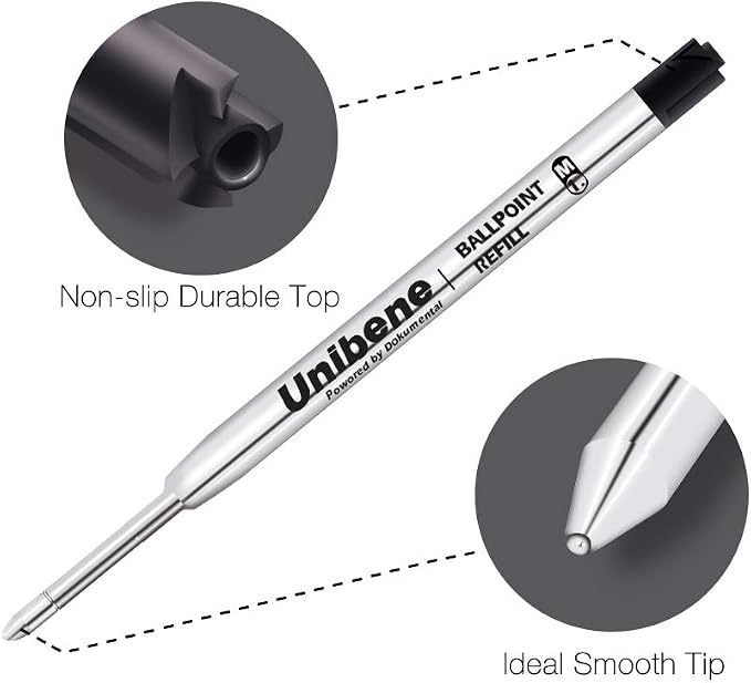 Unibene Parker Compatible Ballpoint Refills 12 Pack, 1.0mm Medium Point-6 - Image 2